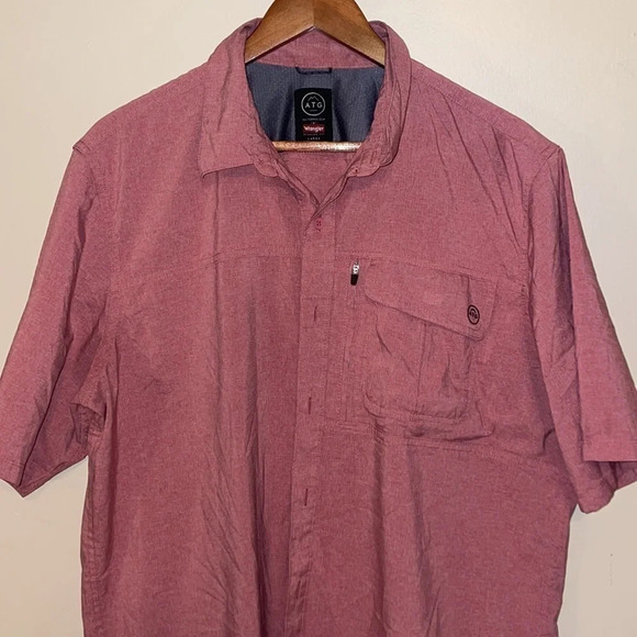 Wrangler mens size Large shirt all terrain gear short sleeve button down utility - Picture 3 of 13